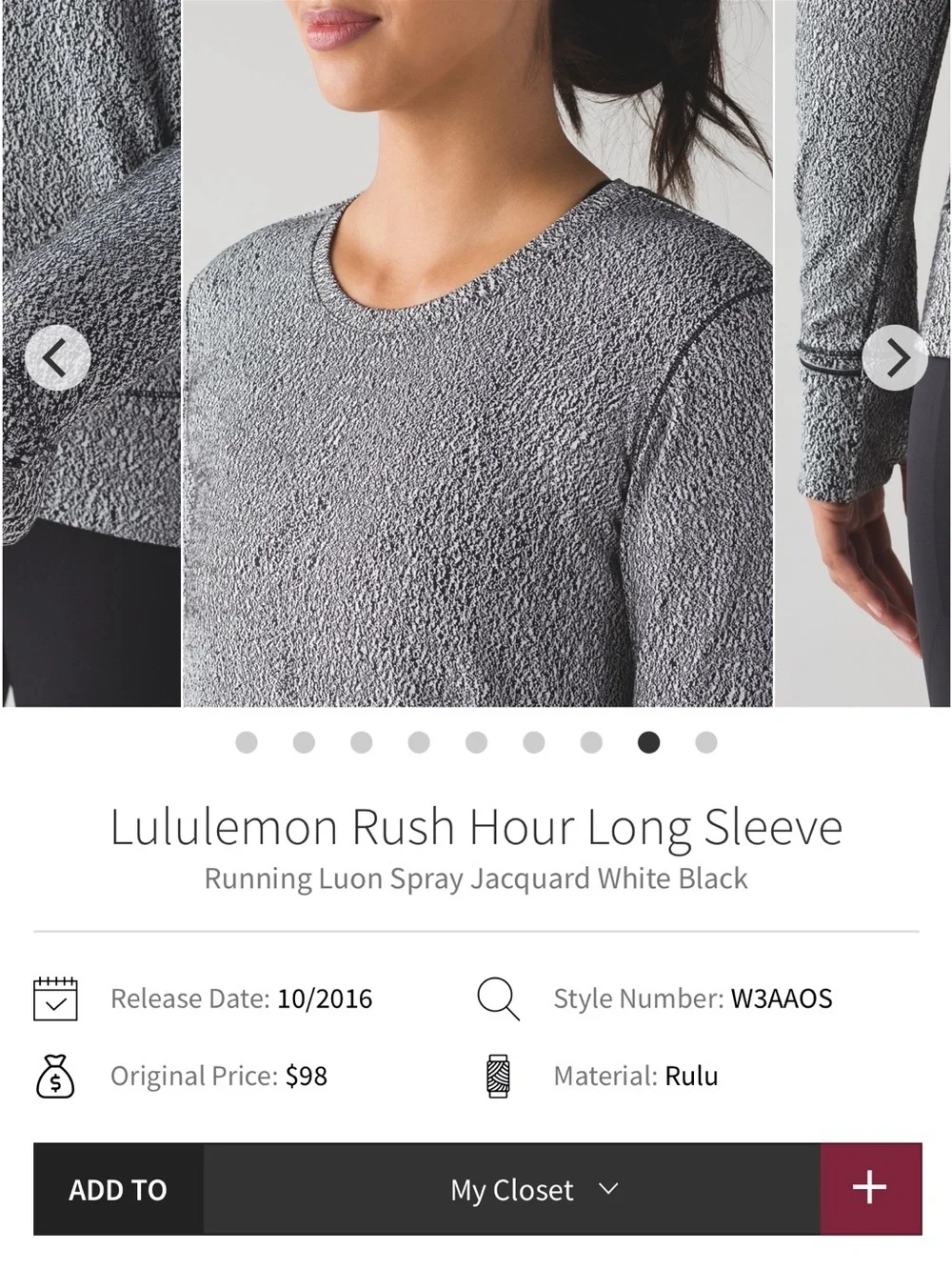 Lululemon Rush Hour Long Sleeve Top